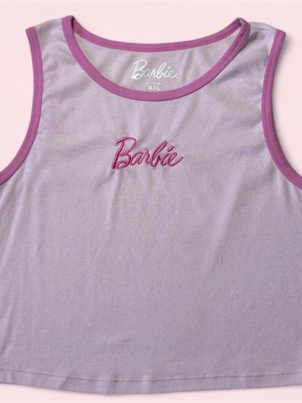 Barbie Light Pink Tank Top with Hot Pink Trim